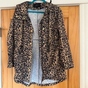 J. Crew Animal Print Rain Jacket